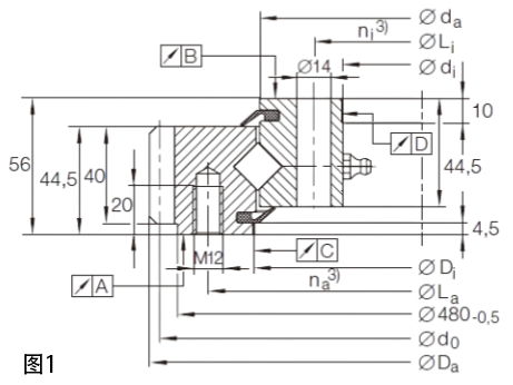 LXSA系列交叉滾子轉盤(pán)軸承